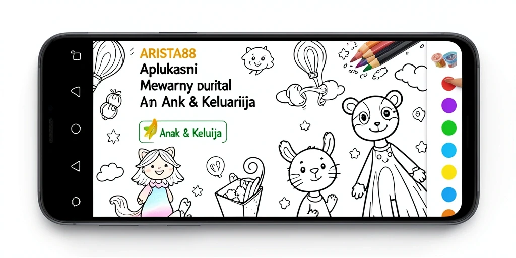 Tampilan antarmuka aplikasi Mewarnai Digital ARISTA88 yang ramah anak.
