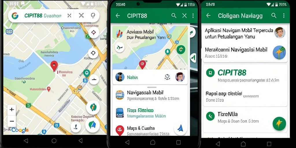Antarmuka aplikasi CIPIT88 yang mudah digunakan untuk Navigasi Mobil.