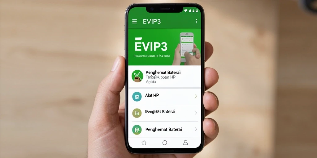 Antarmuka pengguna EVIP3 yang sederhana dan fungsional.