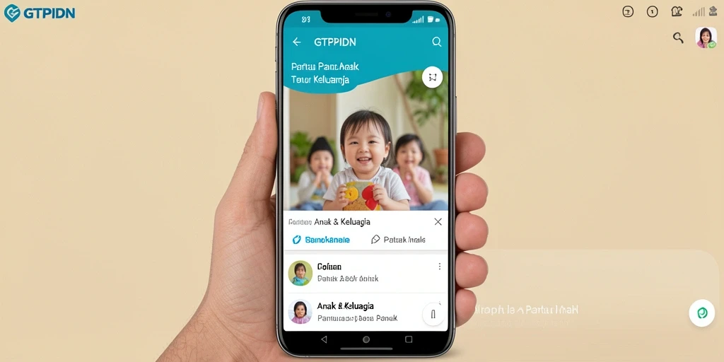 Tampilan antarmuka aplikasi GTPIDN untuk pemantauan anak.