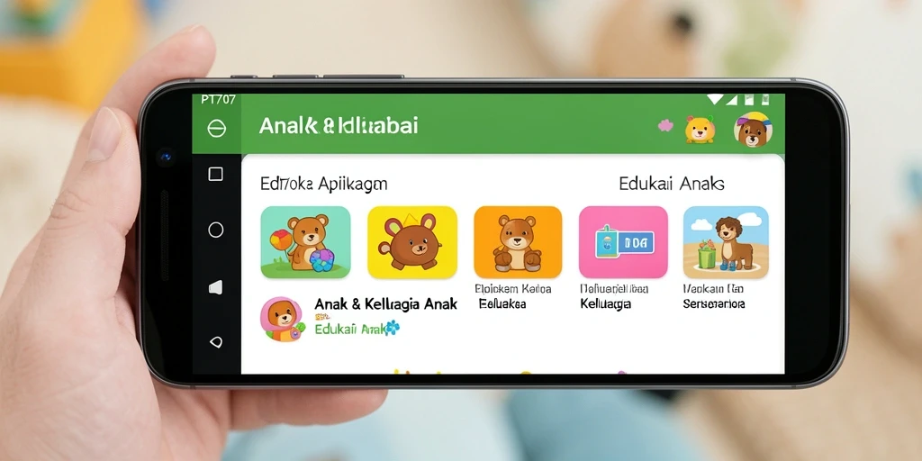 Antarmuka aplikasi Edukasi Anak yang menarik dan interaktif.