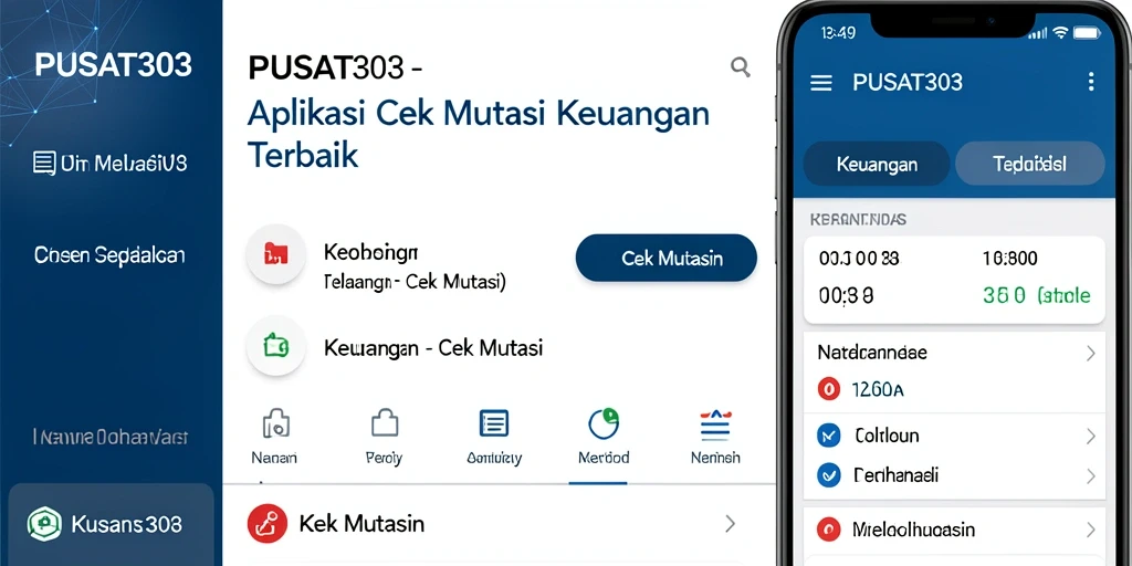 Antarmuka PUSAT303 yang menampilkan transaksi mutasi keuangan.