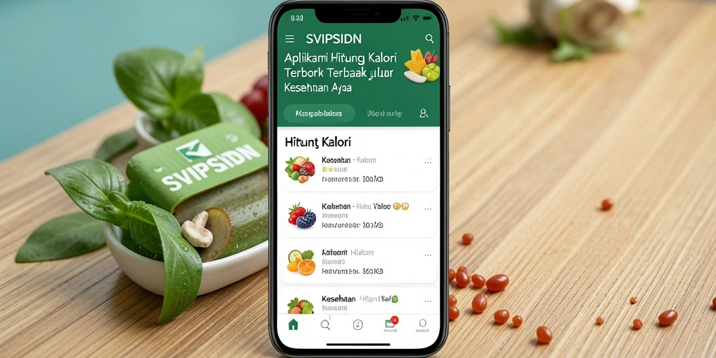 Tampilan antarmuka aplikasi Hitung Kalori SVIPSIDN yang modern dan informatif.