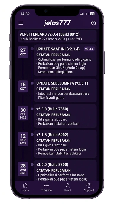 Riwayat Versi Aplikasi Jelas777 untuk Pengguna Android